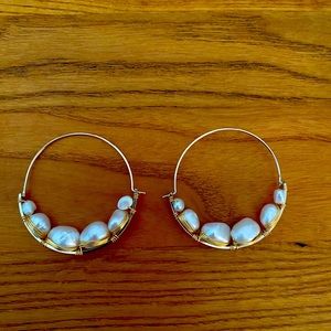 Anthropologies costume hoops, never word, size 1.5 inches